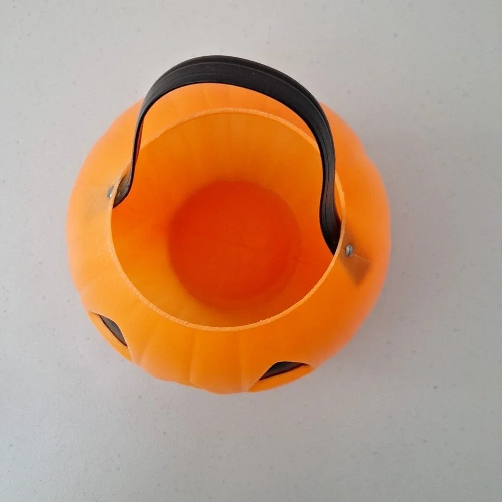 Vintage Halloween Blow Mold Pumpkin Candy Pail Bucket Carolina Enterprises 80s